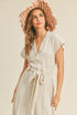OATMEAL LINEN SHIRT DRESS